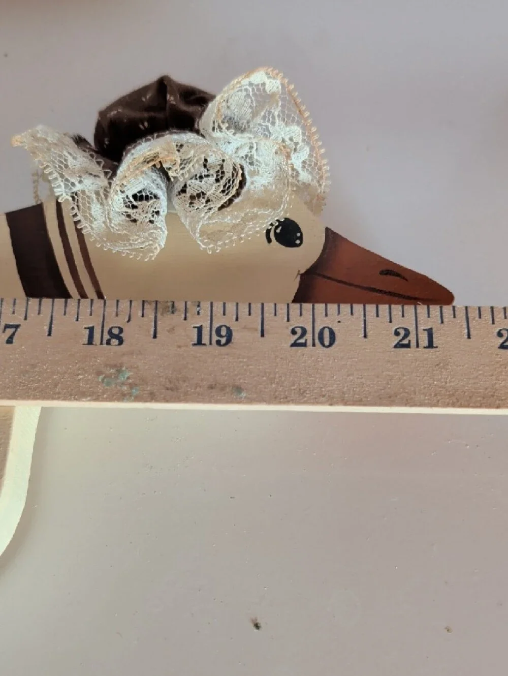 2 Wooden Decorative Ducks / Geese Wall Decor, Blue, Brown and Tan.